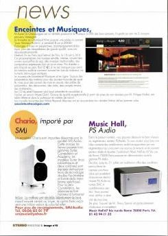 Enceintes et Musiques dans le numéro de juin 2012 de la revue Stéréo Prestige et Image