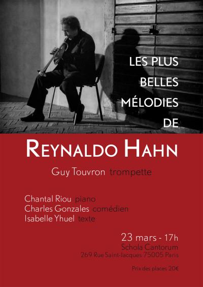 2 concerts à Paris: Reynaldo Hahn le dimanche 23 mars, et Félicien David le mardi 25 mars 2014