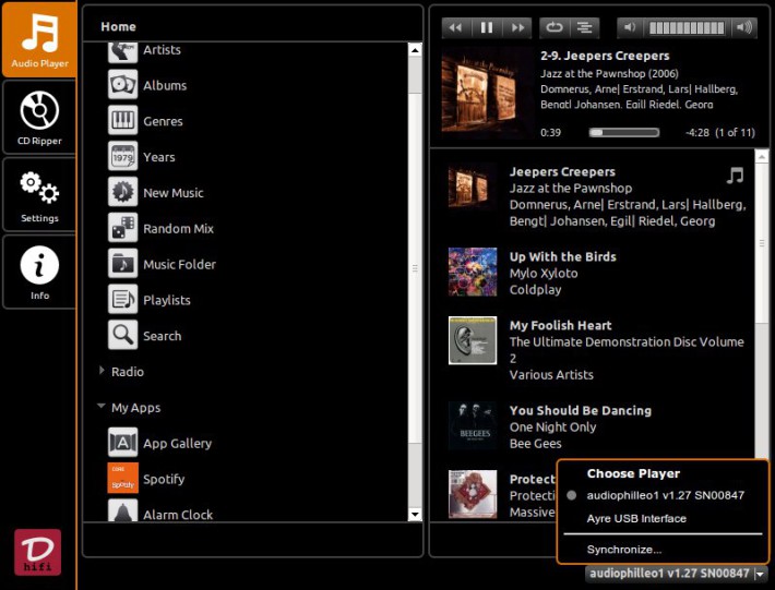 Daphile: le streaming Qobuz confortable et qualitatif, commandé par tablette