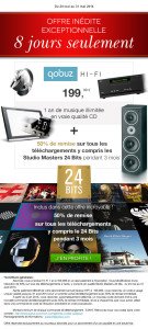 Qobuz: offre de streaming 1 an, et téléchargements à moitié prix pendant 3 mois